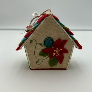 North Pole Trading Co. Felt Birdhouse 2011 Ornament